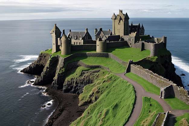 Nature's Takeover: Dunluce Castle's Green Transformation