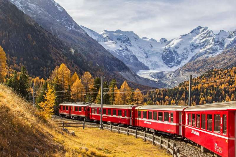 Seasonal Transformations Along the Bernina Express Route