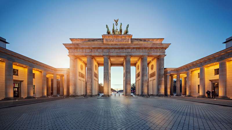 Winter Light Displays Illuminate Berlin's Brandenburg Gate